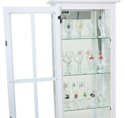 Cristaleira Colorida 1 Porta com Aberturas Laterais e Fundo em Espelho Opcional + Cores