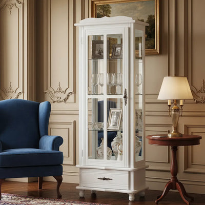 Cristaleira com Aberturas Laterais e 1 Gaveta Branca + Cores