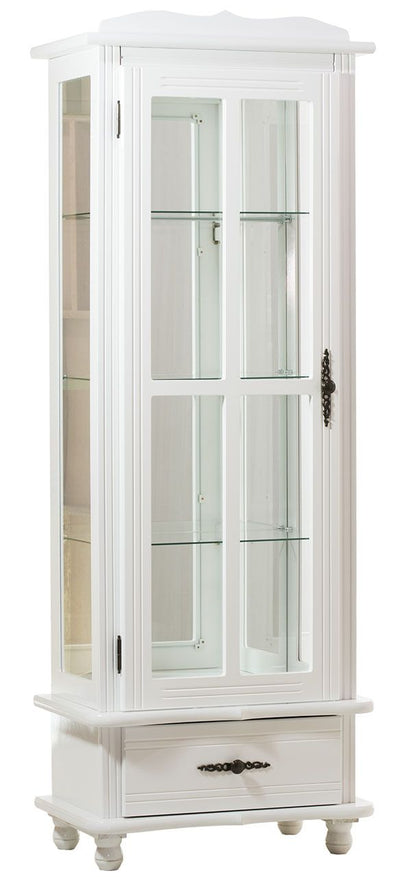 Cristaleira com Aberturas Laterais e 1 Gaveta Branca + Cores