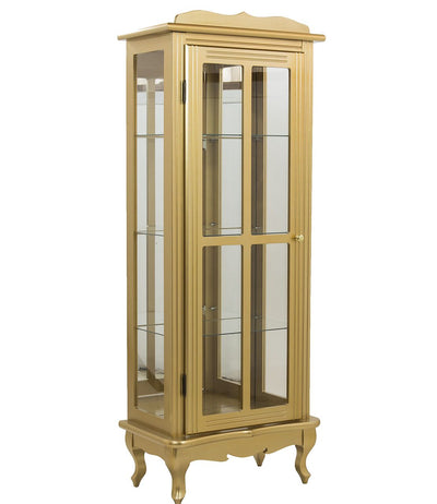 Cristaleira Colorida 1 Porta com Aberturas Laterais - Dourada + Cores