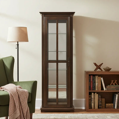 Cristaleira Reta 1 Porta Verniz Capuccino + Cores