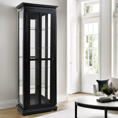 Cristaleira Reta 1 Porta Preta + Cores