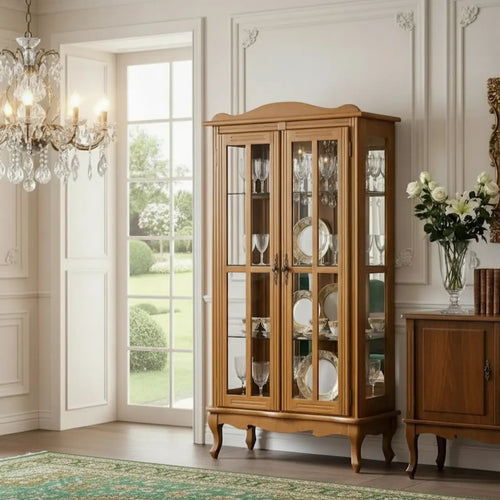 Cristaleira 2 Portas Mel Acetinado + Cores