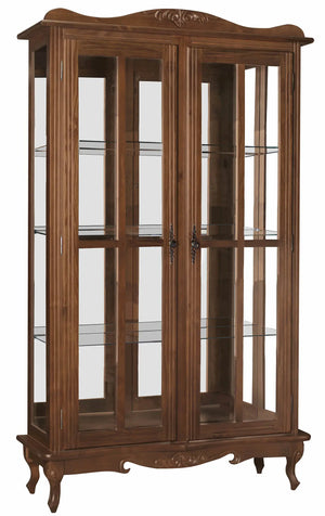 Cristaleira 2 Portas Entalhada Verniz Imbuia + Cores