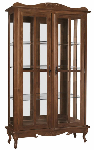 Cristaleira 2 Portas Entalhada Verniz Imbuia + Cores