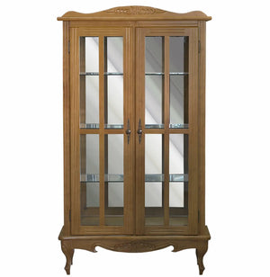 Cristaleira 2 Portas Entalhada Verniz Mel + Cores