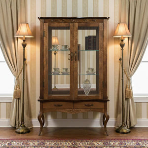 Cristaleira Imperatriz 2 Portas e 2 Gavetas Imbuia + Cores