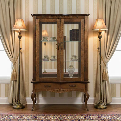 Cristaleira Imperatriz 2 Portas e 2 Gavetas Imbuia + Cores