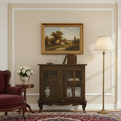 Cristaleira Horizontal Média 2 Portas Verniz Capuccino + Cores