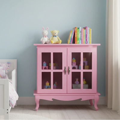 Cristaleira Horizontal Média 2 Portas Rosa + Cores