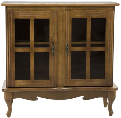 Cristaleira Horizontal Média 2 Portas Verniz Imbuia + Cores