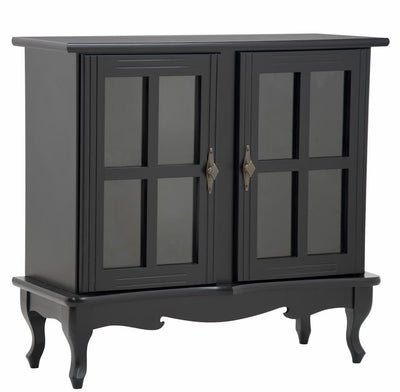 Cristaleira Horizontal Média 2 Portas Preta + Cores