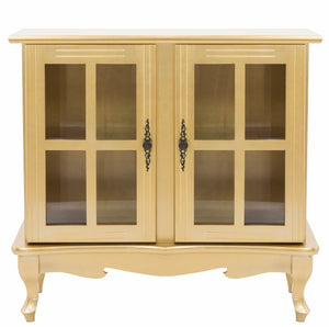 Cristaleira Horizontal Média 2 Portas Dourada + Cores