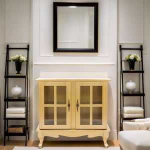 Cristaleira Horizontal Média 2 Portas Dourada + Cores