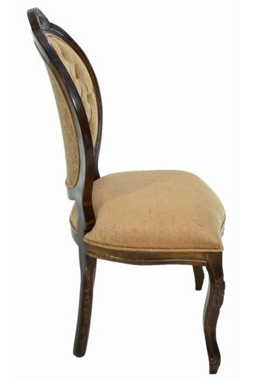 Cadeira Medalhão IV Entalhada - Capuccino e Veludo Amassado Caramelo + Cores