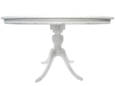 Mesa Entalhada Redonda Carla 120/140cm - Provençal Branco + Cores
