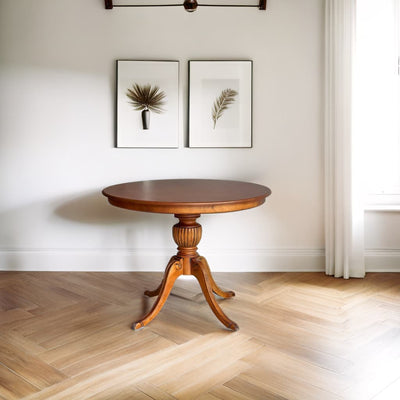 Mesa Média Entalhada Redonda Carla Envelhecido 80/90/100/110cm + Cores