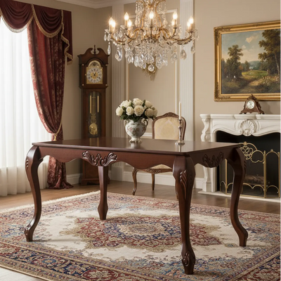 Mesa de Jantar Entalhada Imperatriz 172 x 98cm Imbuia + Cores