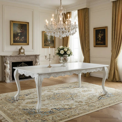Mesa Entalhada Retangular Imperador Provençal Branca + Cores