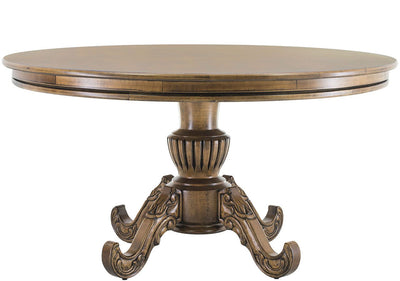 Mesa Entalhada Redonda Medalhão 150cm Envelhecido + Cores