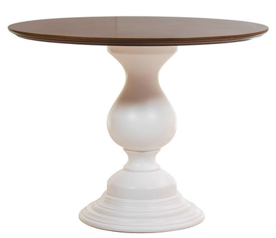 Mesa Redonda Canon Branca com Tampo 90 / 100 / 110 / 120 / 140 / 150cm Branco e Verniz + Cores