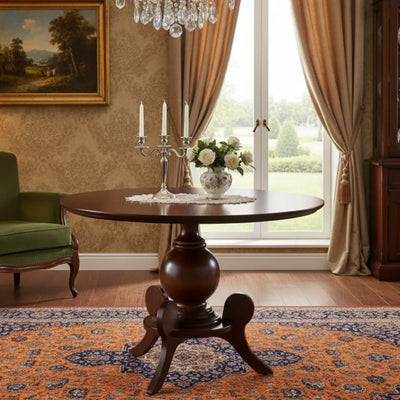 Mesa Redonda Global Tripé Tampo 72 / 90cm Capuccino + Cores