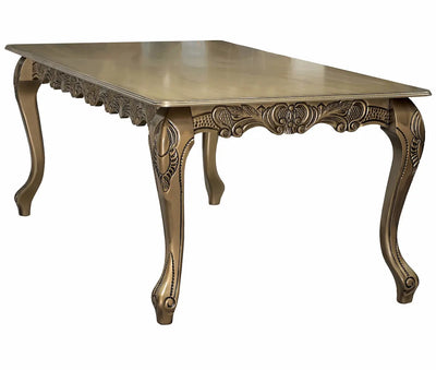 Mesa Entalhada Retangular Imperador Dourado Envelhecido + Cores