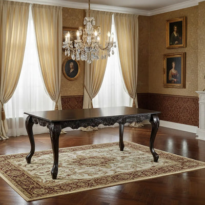 Mesa Entalhada Retangular Imperador Verniz Capuccino + Cores