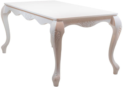 Mesa de Jantar Entalhada Imperatriz 172 x 98cm Branca + Cores