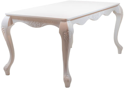 Mesa de Jantar Entalhada Imperatriz 208 x 108cm Branca + Cores