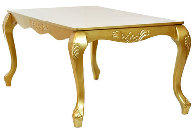 Mesa de Jantar Entalhada Imperatriz 172 x 98cm Dourada + Cores