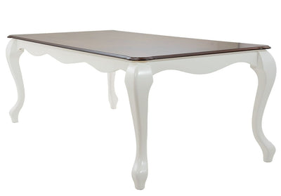 Mesa de Jantar Imperatriz Lisa Branca com Tampo Verniz + Cores