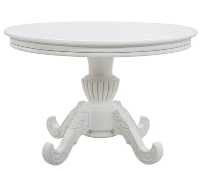 Mesa Entalhada Redonda Medalhão 120cm Branco Fosco + Cores