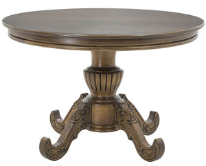 Mesa Entalhada Redonda Medalhão 120cm Envelhecido + Cores