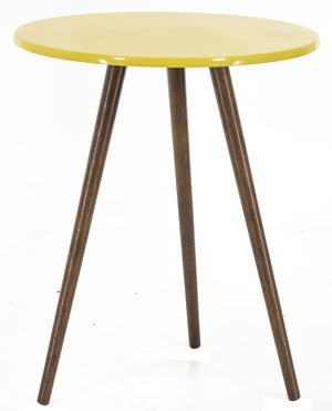 Mesa Palito Redonda Amarela e Verniz + Cores