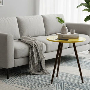 Mesa Palito Redonda Amarela e Verniz + Cores