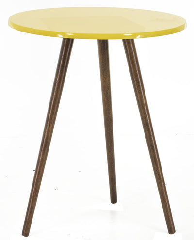 Mesa Palito Redonda Amarela e Verniz + Cores