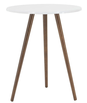 Mesa Palito Redonda Branca e Verniz + Cores