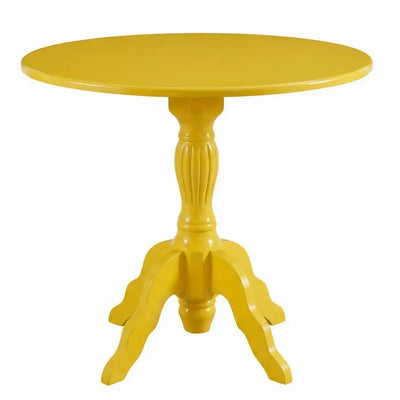 Mesa Redonda Torneada America - Amarela + Cores