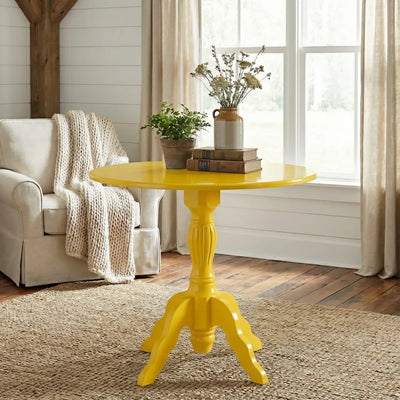 Mesa Redonda Torneada America - Amarela + Cores
