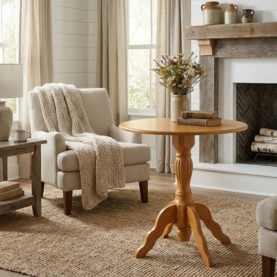 Mesa Redonda Torneada America - Mel + Cores