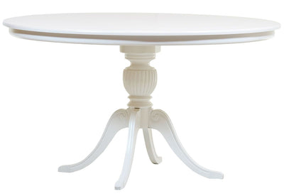 Mesa Entalhada Redonda Carla Laqueada Branco 120/140cm + Cores