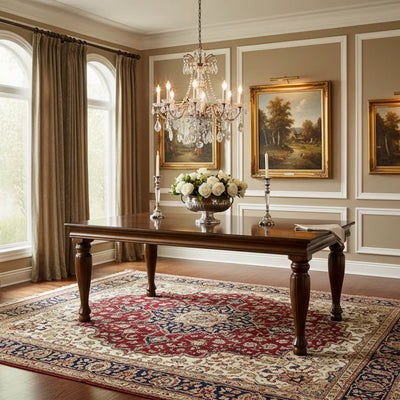 Mesa de Jantar Torneada Safari Verniz Imbuia com Tampo de Vidro Opcional + Opções