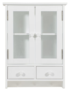 Mini Armário Suspenso com 2 Portas, 2 Gavetas e Cabide - Branco + Cores