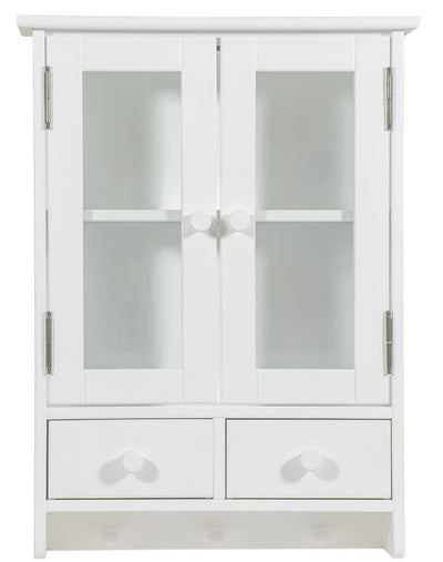 Mini Armário Suspenso com 2 Portas, 2 Gavetas e Cabide - Branco + Cores