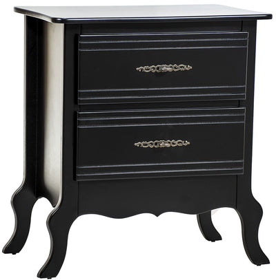 Cômoda Reta Média 2 Gavetas Preta + Cores