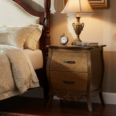 Mini Cômoda Bombê Clássica Entalhada 2 Gavetas Imbuia + Cores