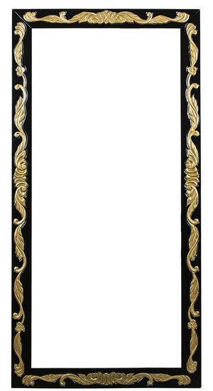 Moldura Entalhada Luis XV Grande Preta com Dourado + Cores