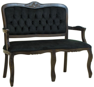 Namoradeira Entalhada Luis XV - Capuccino e Animale Preto + Cores