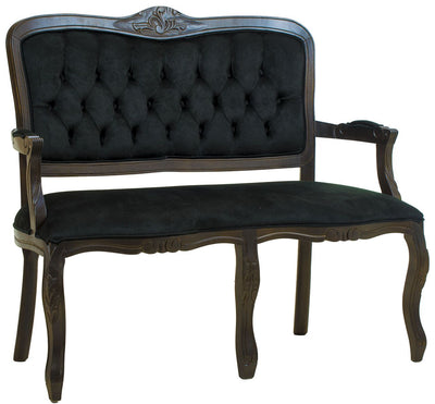 Namoradeira Entalhada Luis XV - Capuccino e Animale Preto + Cores